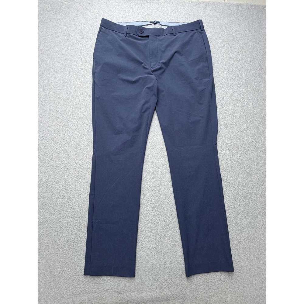 Peter Millar Crown Crafted Surge Pants Mens 38x32 Blue Stretch Chino Slim Golf